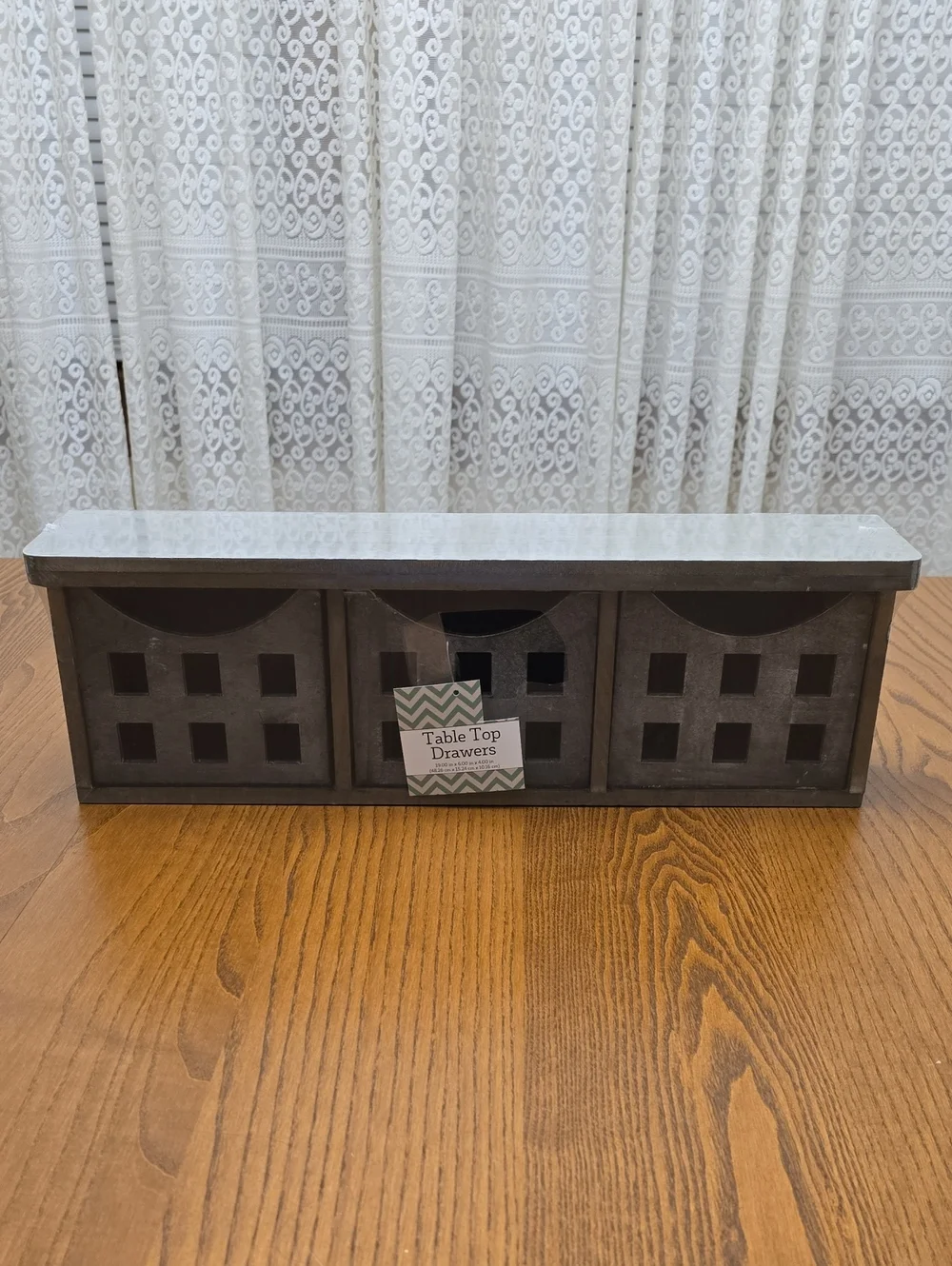 Rustic 3 Drawer Organizer Tabletop or Wall Mount Farmhouse Storage Unit MDF Wood